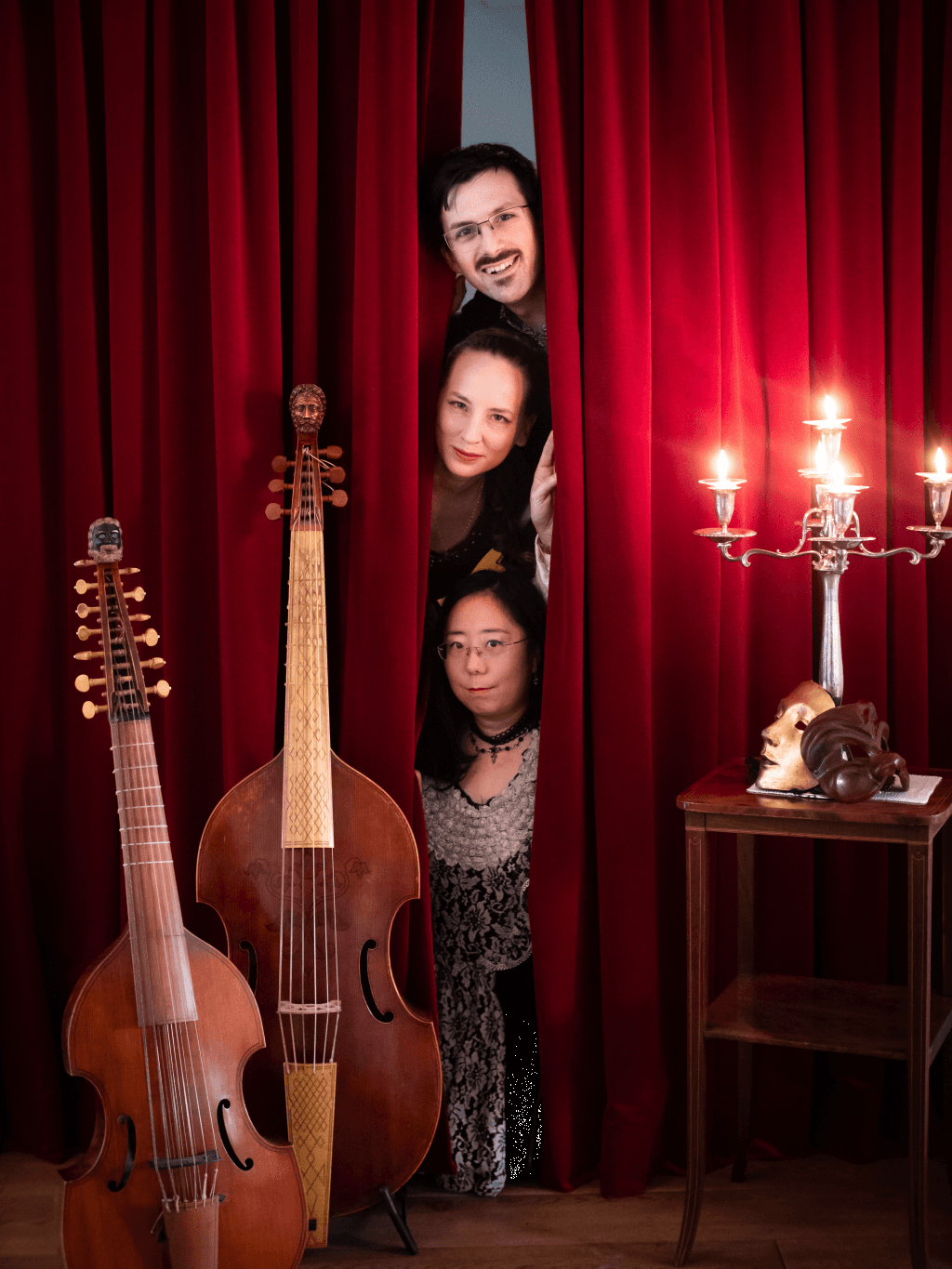 Theater, Lyra-Viol, Candle, Curtain